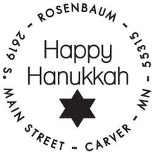 Happy Hanukkah Return Address Embosser
