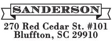 Sanderson Rectangle Personalized Self Inking Return Address Stamp