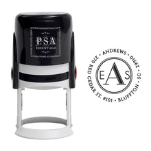 Andrews Monogram Personalized Self Inking Round Return Address Stamp