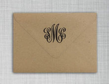 Antique Personalized Self-inking Round Return Address Stamp on Envelope