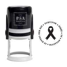 Awareness Ribbon Personalized Self Inking Round Return Address Stamp
