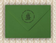 PSA Essentials Holiday Cactus Return Address Stamp Design on Envelope