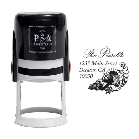 Cornucopia Return Address Stamp