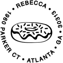 Doughnut Personalized Self-inking Round Return Address Stamp