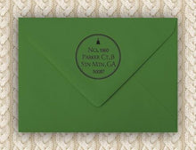 Simple Personalized Self-inking Round Return Address Stamp on Envelope