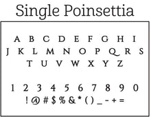 Single Poinsettia Holiday Personalized Self-inking Round Return Address Stamp Font