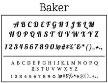 Baker Personalized Self Inking Round Return Address Stamp font