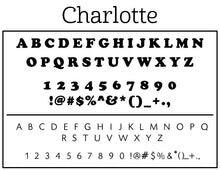 Charlotte Rectangle Personalized Self Inking Return Address Stamp font 