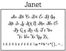 Janet Rectangle Personalized Self Inking Return Address Stamp font 