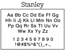 Stanley Rectangle Personalized Self Inking Return Address Stamp font 