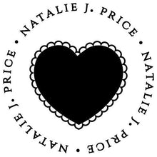 Fancy Personalized Self-inking Round Return Address Stamp on Envelope