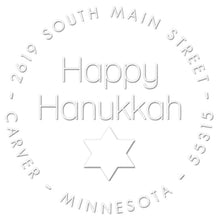 Happy Hanukkah Return Address Embosser