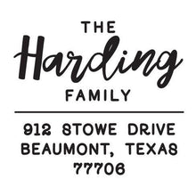 Harding Personalized Self-inking Round Return Address Stamp on Envelope
