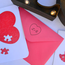 Heart Personalized Self-inking Round Return Address Stamp on Envelope