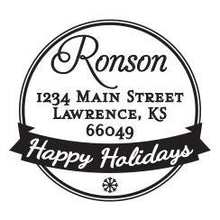 Holiday Personalized Self-inking Round Return Address Stamp