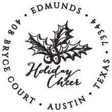Holiday Cheer Personalized Self-inking Round Return Address Stamp