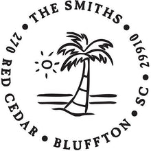 Island Palm Return Address Stamp Design Round