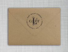 Larrabee Personalized Self-inking Round Return Address Stamp on Envelope
