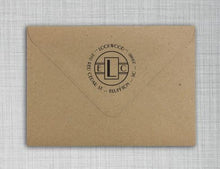 Lockwood Personalized Self-inking Round Return Address Stamp on Envelope