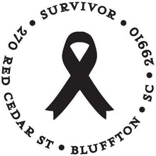 Awareness Ribbon Personalized Self Inking Round Return Address Stamp