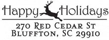 Prancer Holiday Rectangle Personalized Self Inking Return Address Stamp