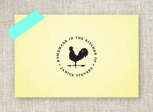 Rooster Personalized Self-inking Round Return Address Design on Note Pad