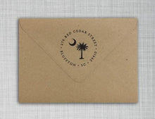 South Personalized Self-inking Round Return Address Stamp on Envelope