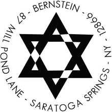 Star of David Personalized Self-inking Round Return Address Stamp