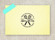 Whisks Round Personalized Kitchen Craft Stamp on notepad