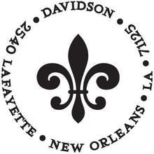 Fleur de Lis Personalized Self-inking Round Return Address Stamp